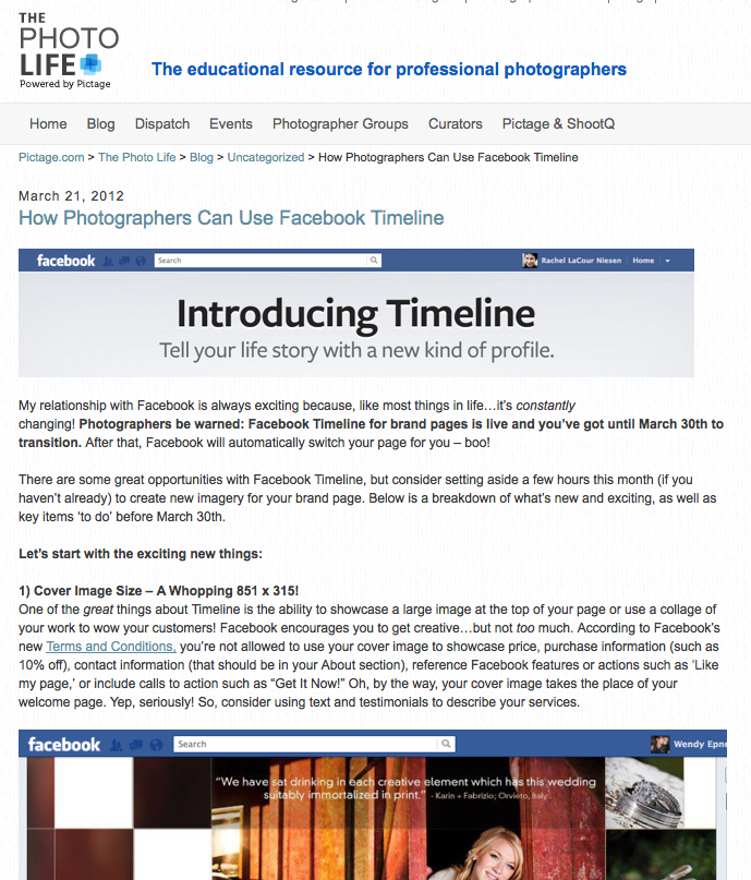 How Photographers Can Use Facebook Timeline - The Pictage Photo Life Blog How Photographers Can Use Facebook Timeline - The Pictage Photo Life Blog