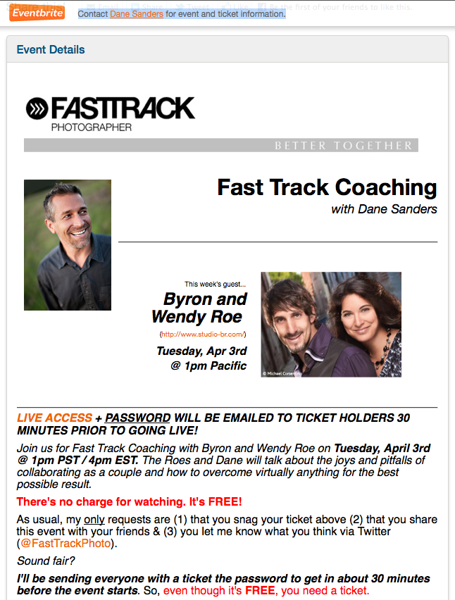 Fast Track Coaching with Dane Sanders Interview with Byron and Wendy Roe Fast Track Coaching with Dane Sanders Interview with Byron and Wendy Roe